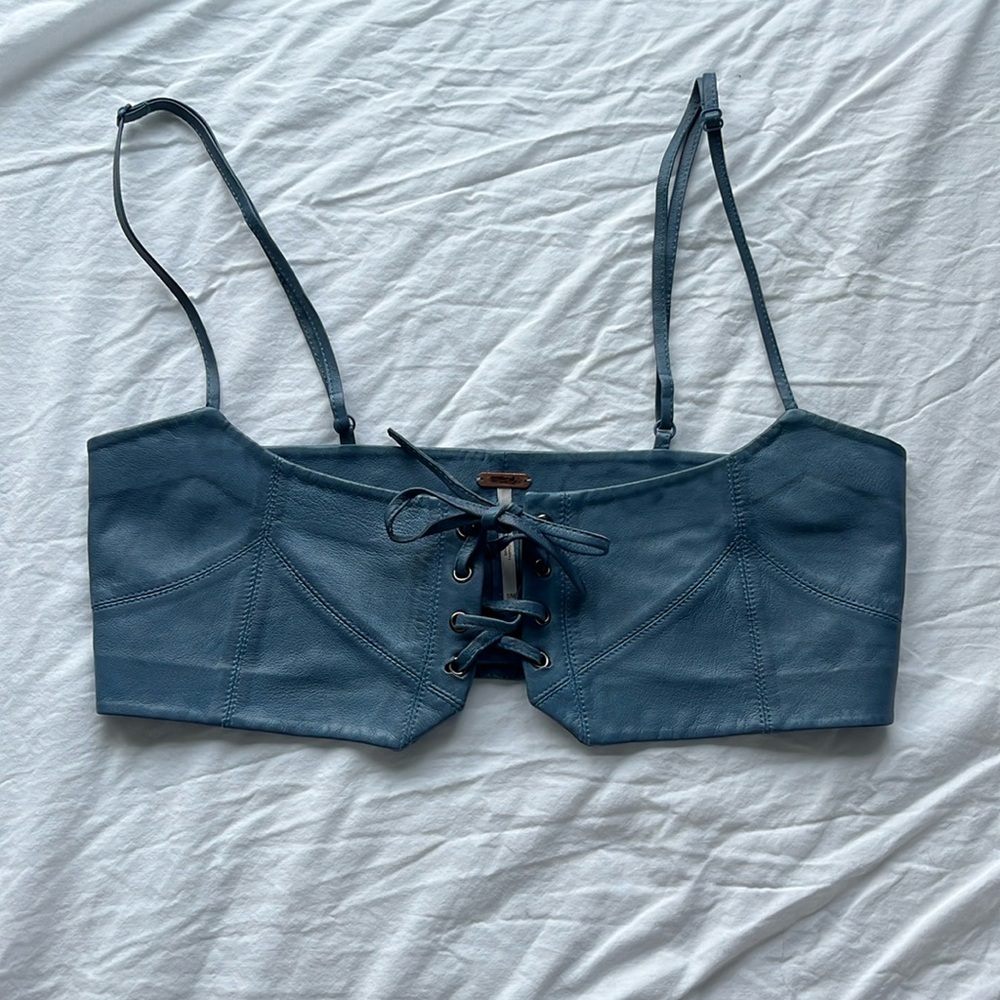 Free People Leather Bra Top